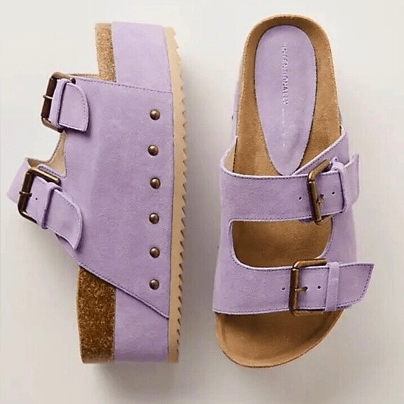 Birkenstock Shoes - Free People/Intentionally Blank Rule Breaker Sandal Lavender Suede-Purple